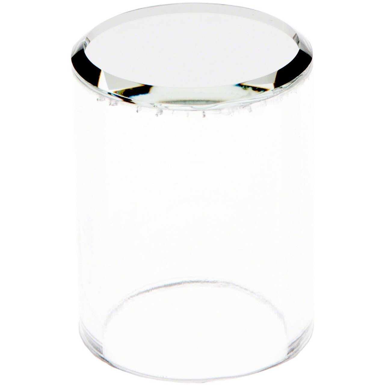 Plymor Clear Acrylic Cylinder Display Riser with Mirror Top, 2" H x 1.5" D